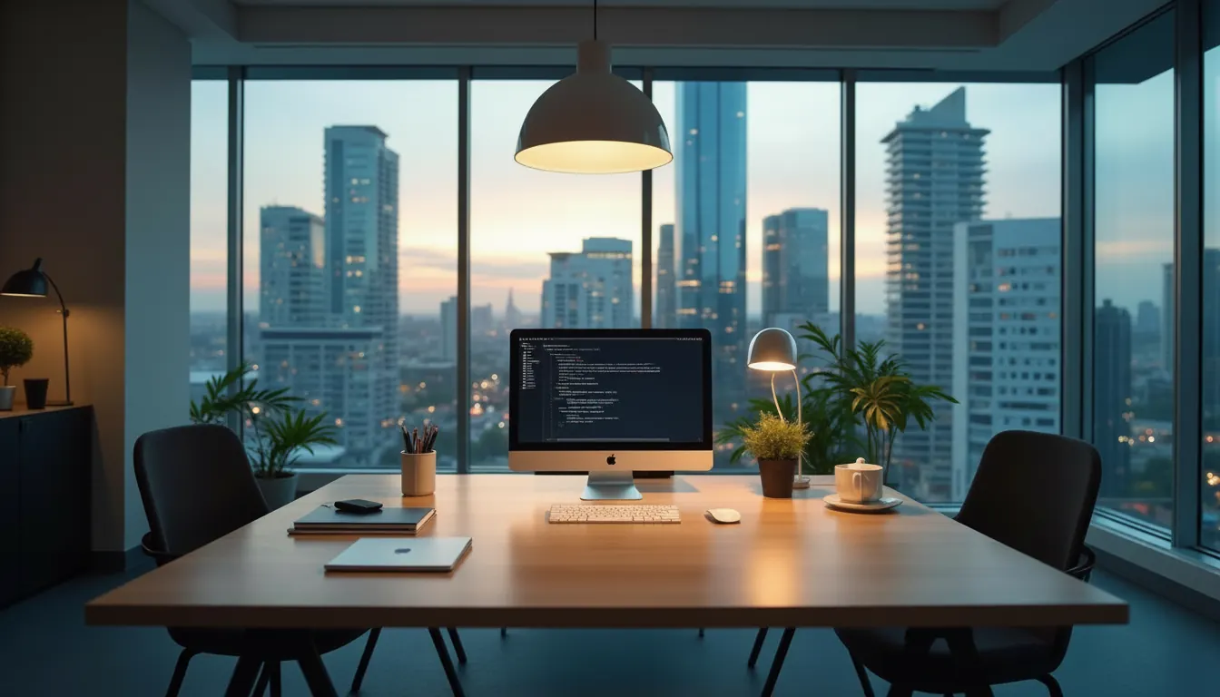 Professional Hamburg office workspace for digital consultations